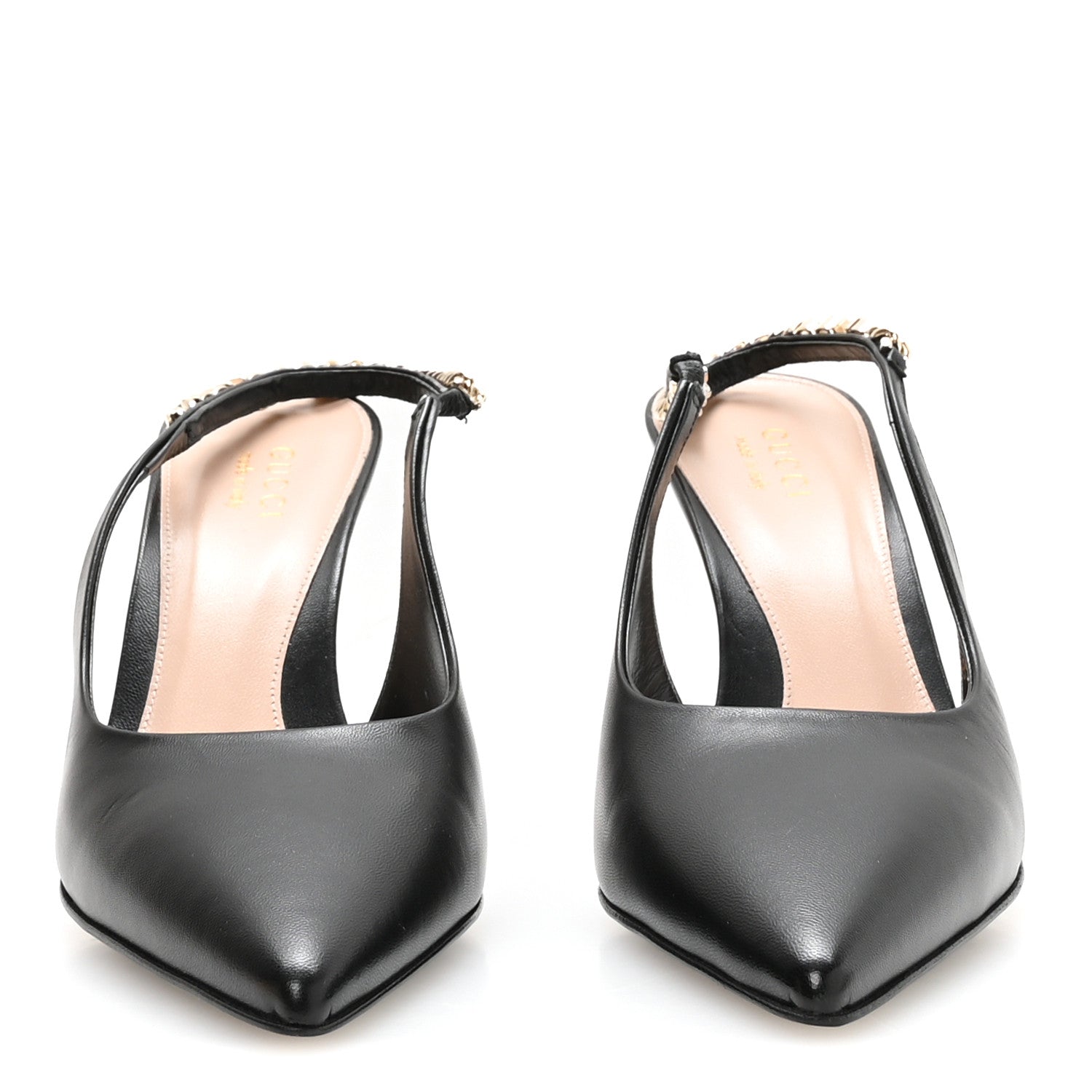 Gucci Malaga Kid 85mm Slingback Pumps 38.5 Black 3 of 9