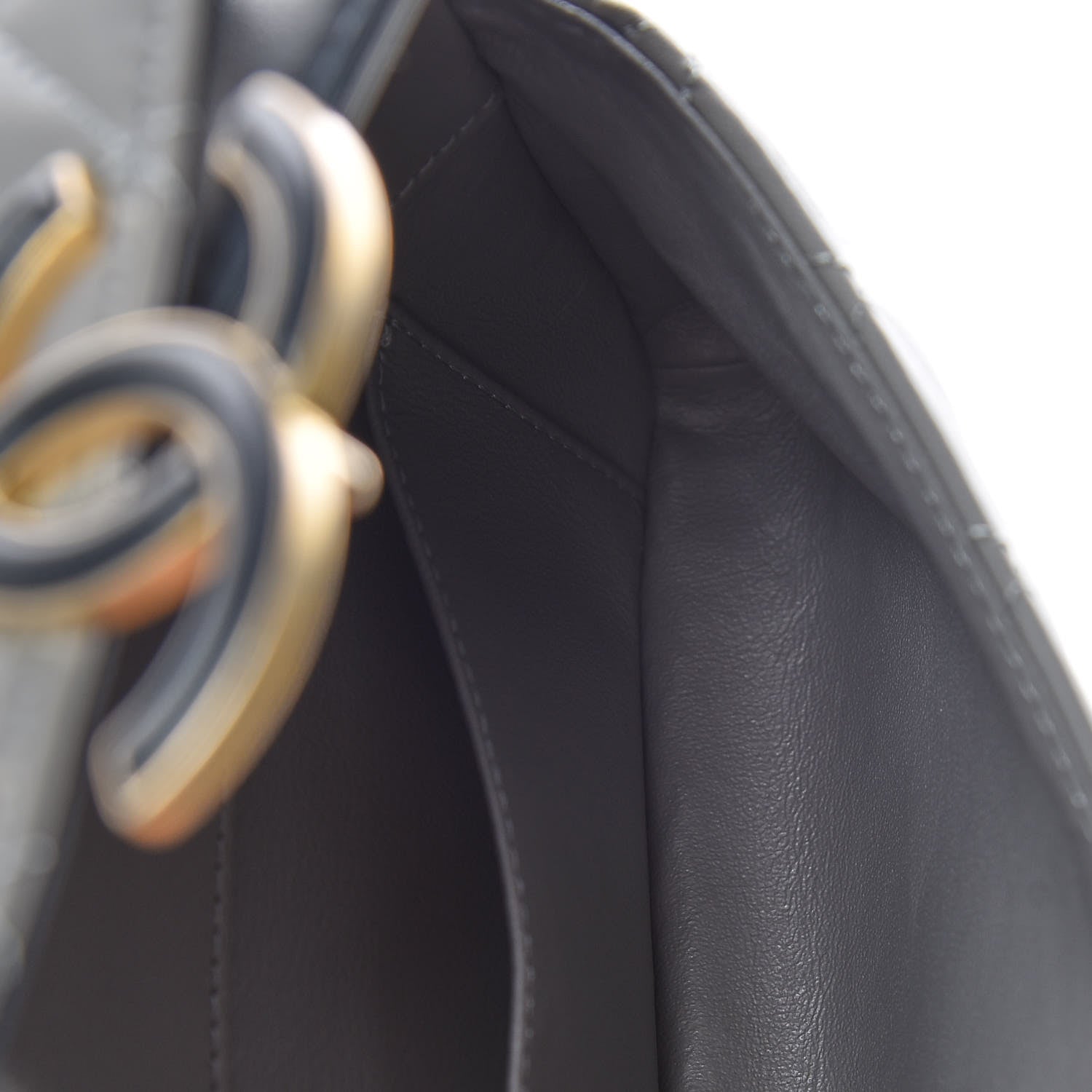 Chanel Lambskin Quilted Small Enamel CC Flap Grey Dark Navy 11 of 15