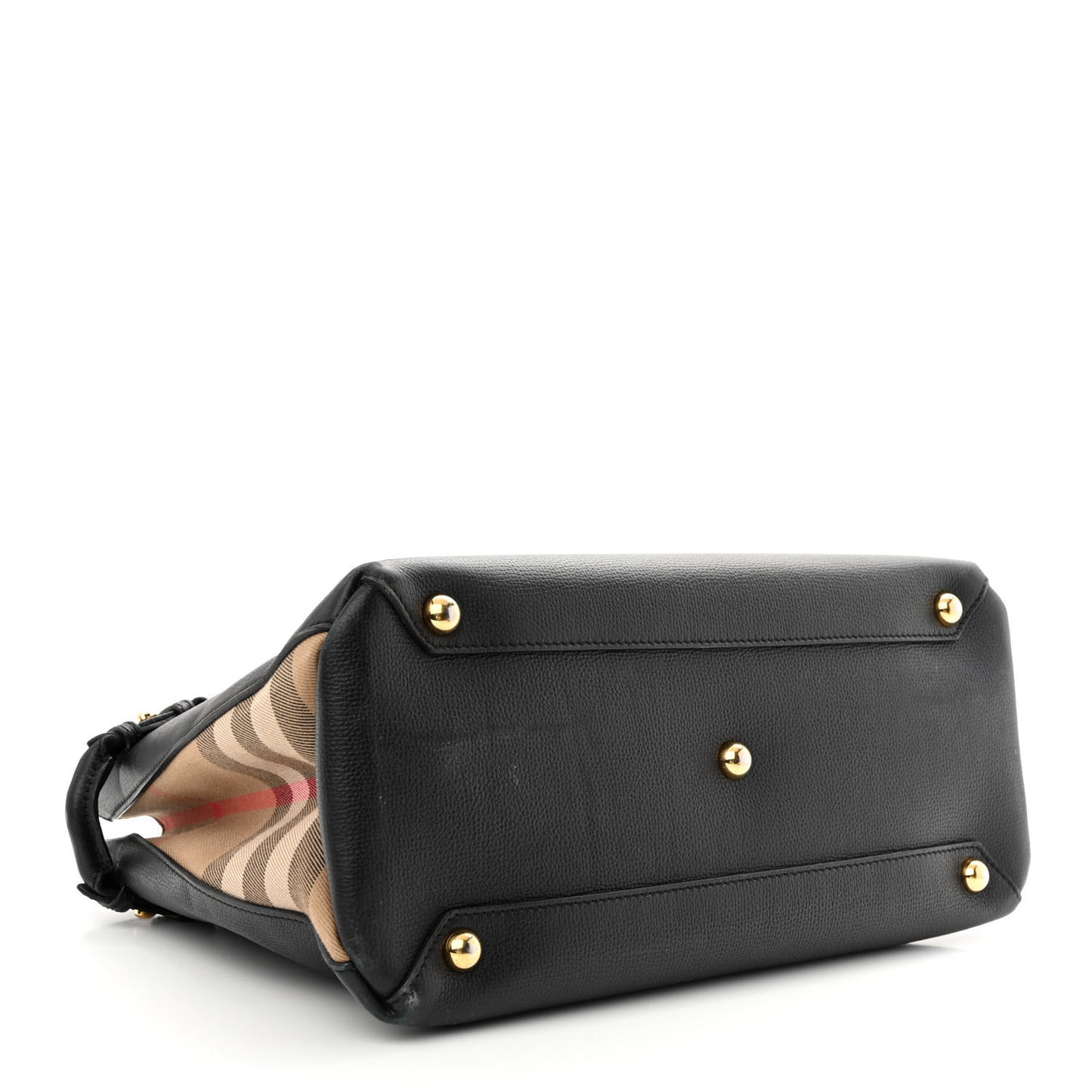 Derby Calfskin House Check Medium Banner Tote Black