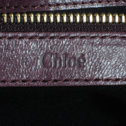 Chloe Glazed Leather Ethel Satchel Dark Purple 7 of 11