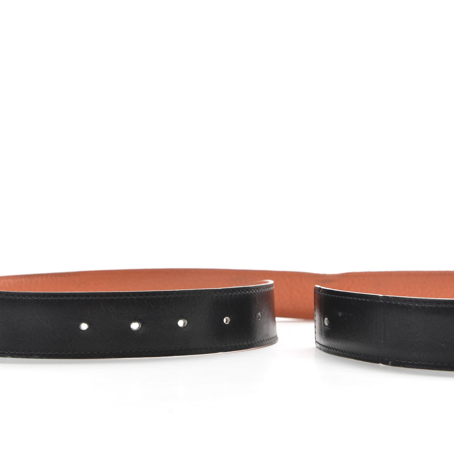 Hermes Box Taurillon Clemence 32mm Belt Strap 90 Black Orange 4 of 6