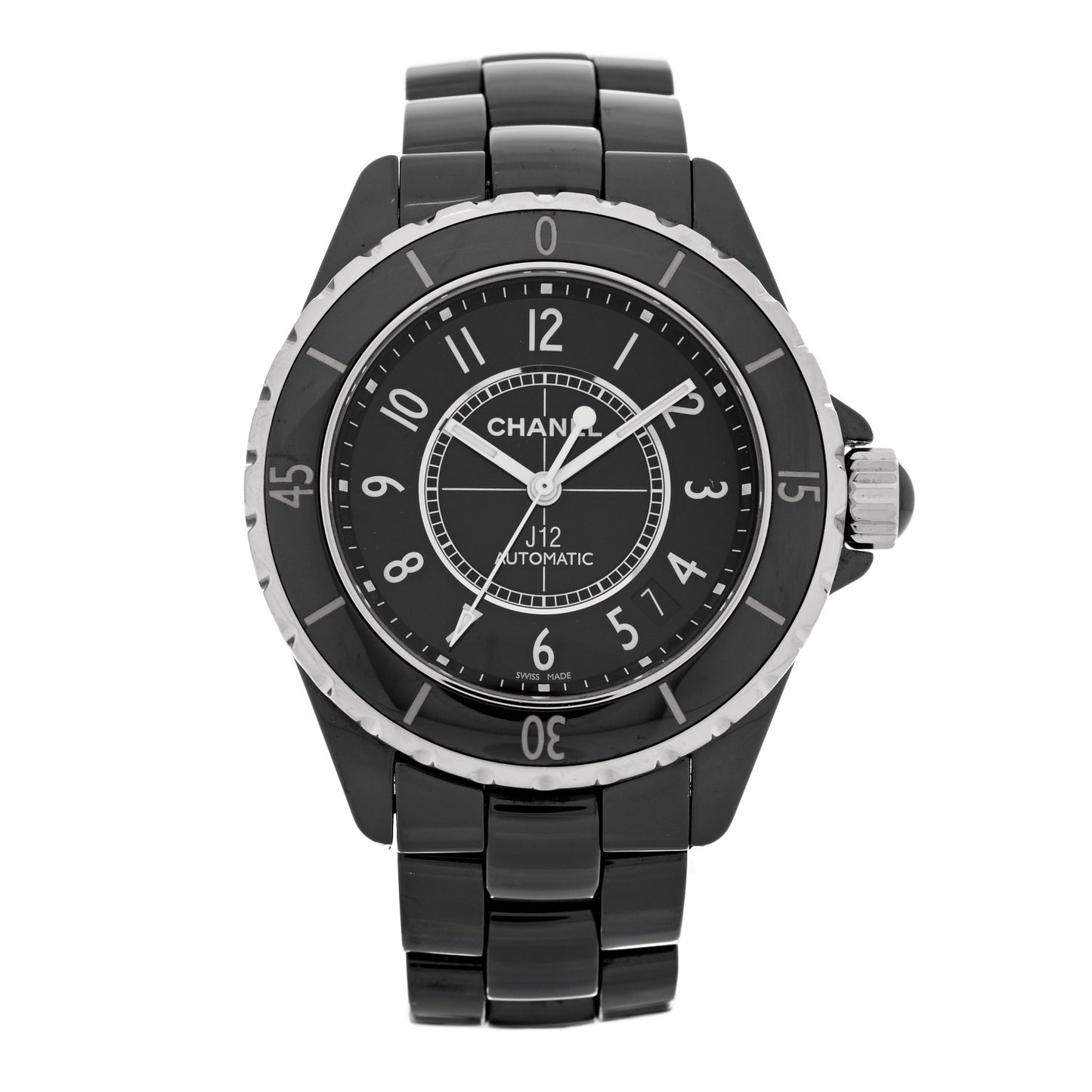 Stainless Steel Ceramic 38mm J12 Automatic Watch Black