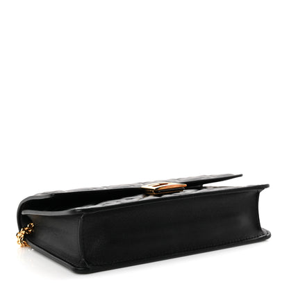 Fendi Nappa Matisse FF Embossed Wallet On Chain Black 4 of 9