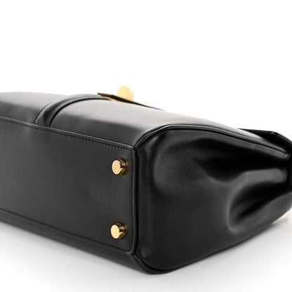 Celine Satinated Calfskin Small 16 Top Handle Bag Black 10 of 11