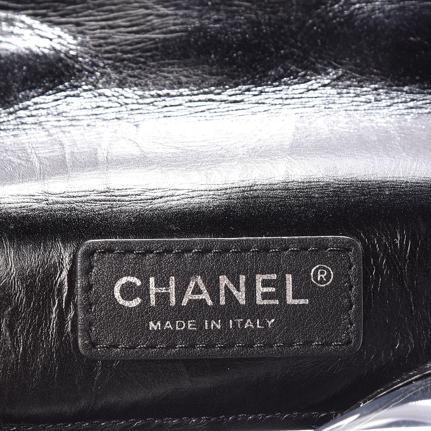 Crumpled Calfskin PVC Quilted Backpack Black