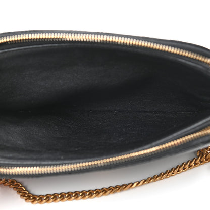 Saint Laurent Grained Lambskin Quilted Mini Becky Double Zip Bag Black 5 of 12