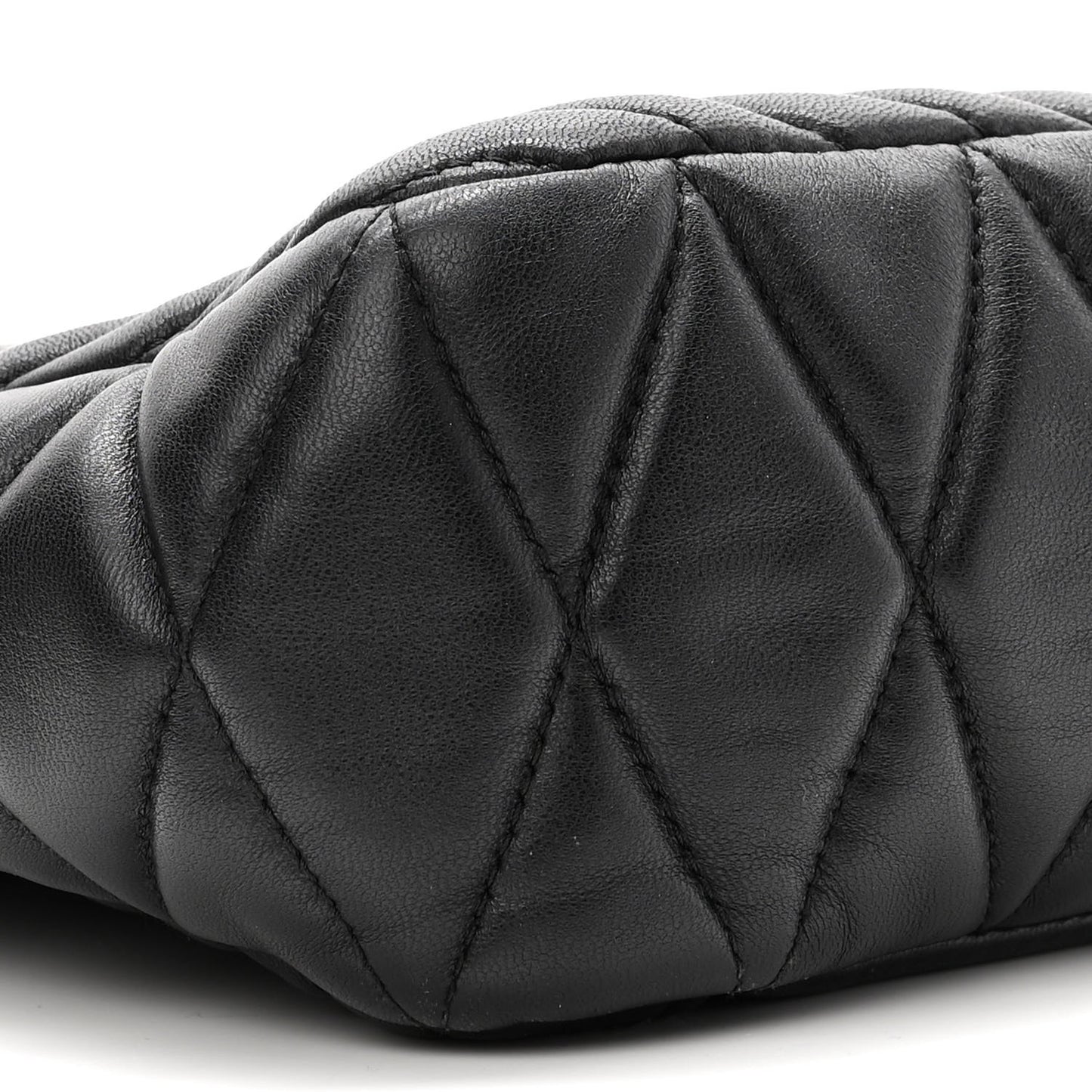Nappa Matelasse Biker Shoulder Bag Black