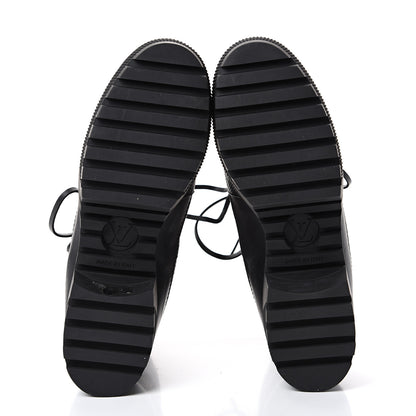 Louis Vuitton Suede Calfskin Catogram Laureate Platform Desert Boots 38.5 Black Marron 5 of 10