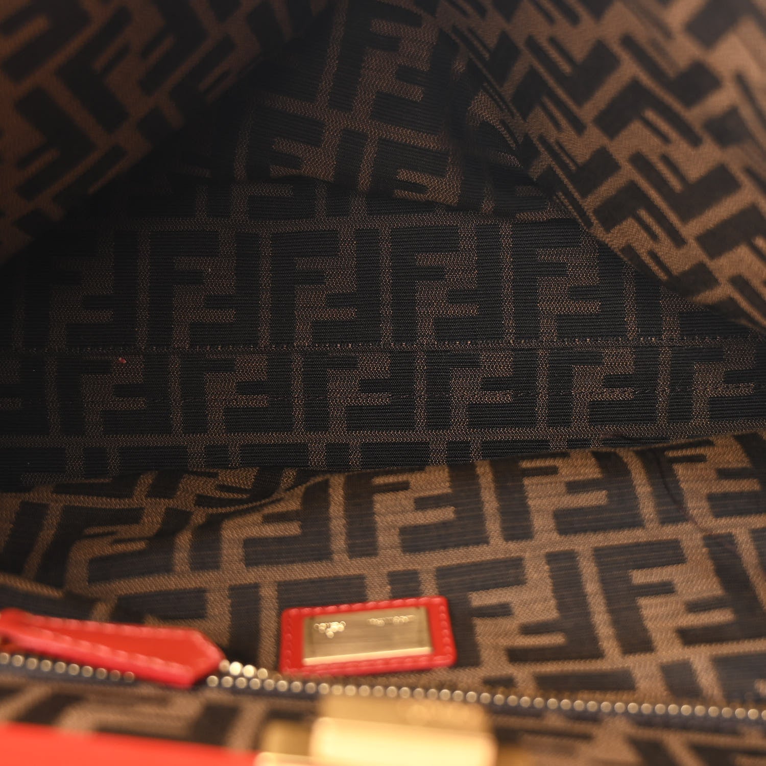 Fendi Corda Zucca Large Peekaboo Iconic Satchel Natural Pumpkin 5 of 12