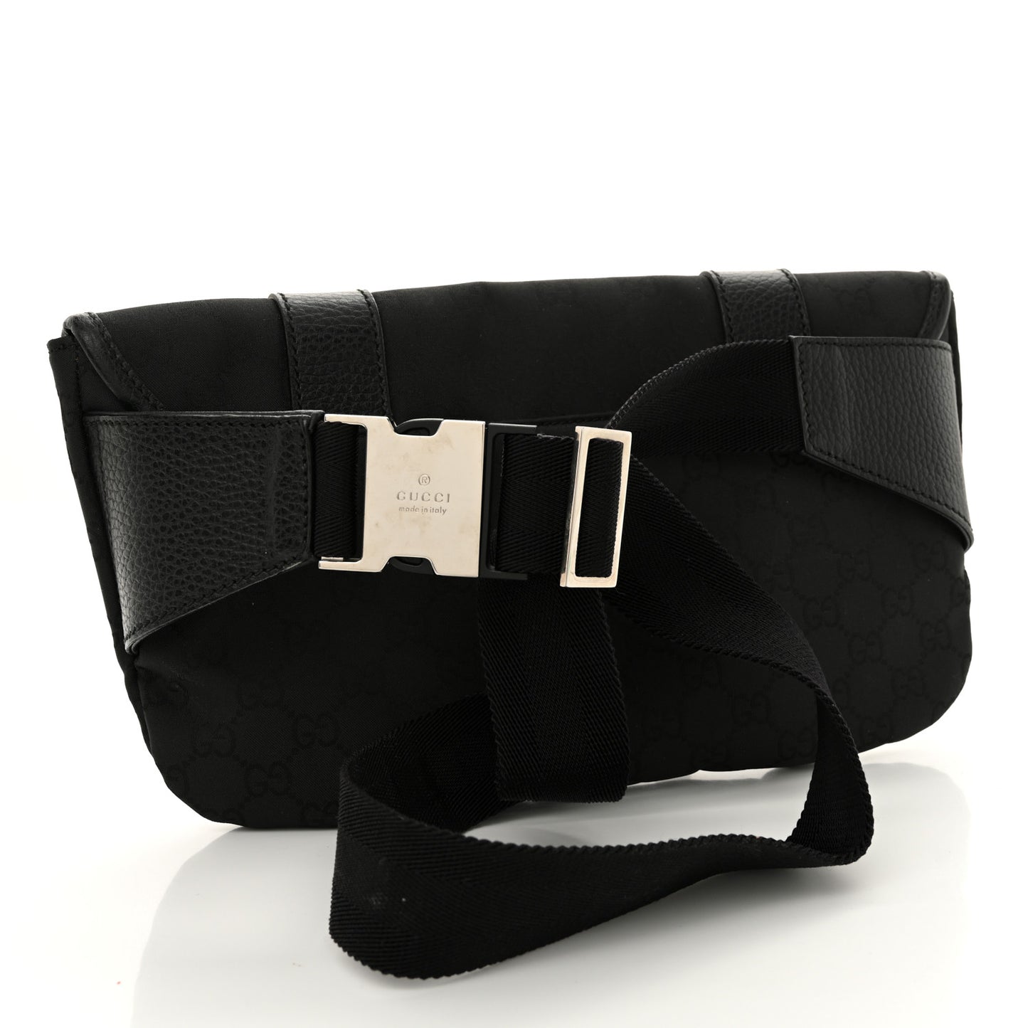 Nylon Monogram Waist Belt Bag  Black