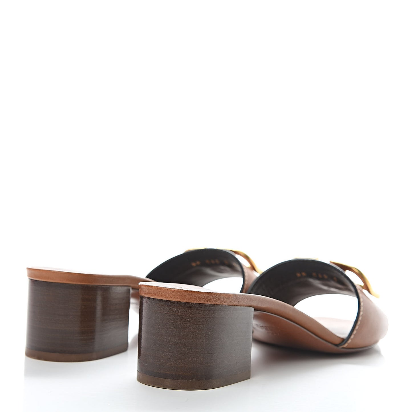 Grainy Cowhide VLogo 45mm Slide Sandals 39.5 Cuoio