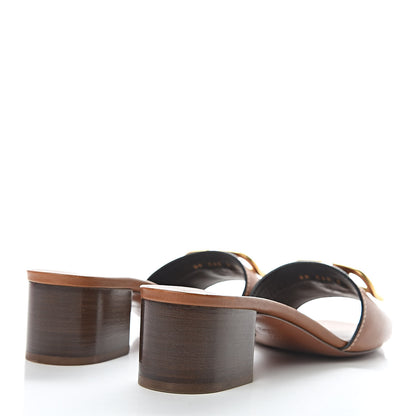 Valentino Garavani Grainy Cowhide VLogo 45mm Slide Sandals 39.5 Cuoio 4 of 9