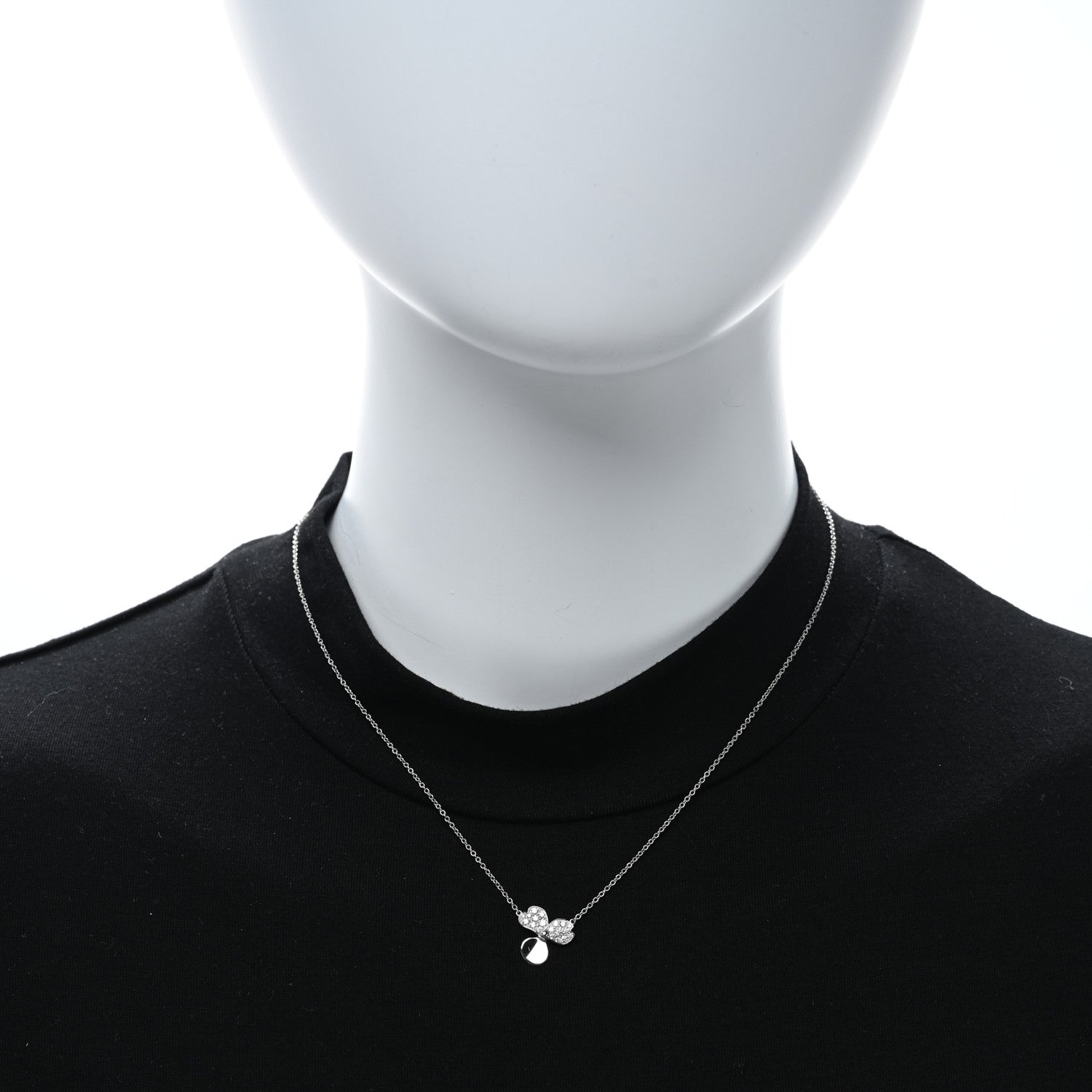 Tiffany Platinum Diamond .17ctw Small Paper Flowers Pendant Necklace 2 of 4
