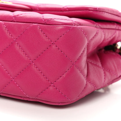 Chanel Lambskin Quilted Mini Rectangular Pearl Crush Flap Fuchsia 10 of 11
