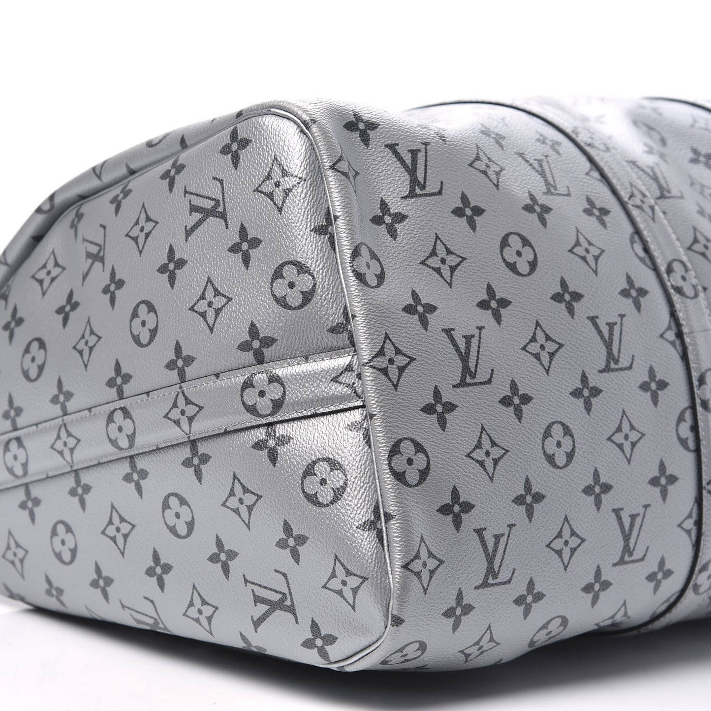 Metallic Monogram Keepall Bandouliere 50 Silver