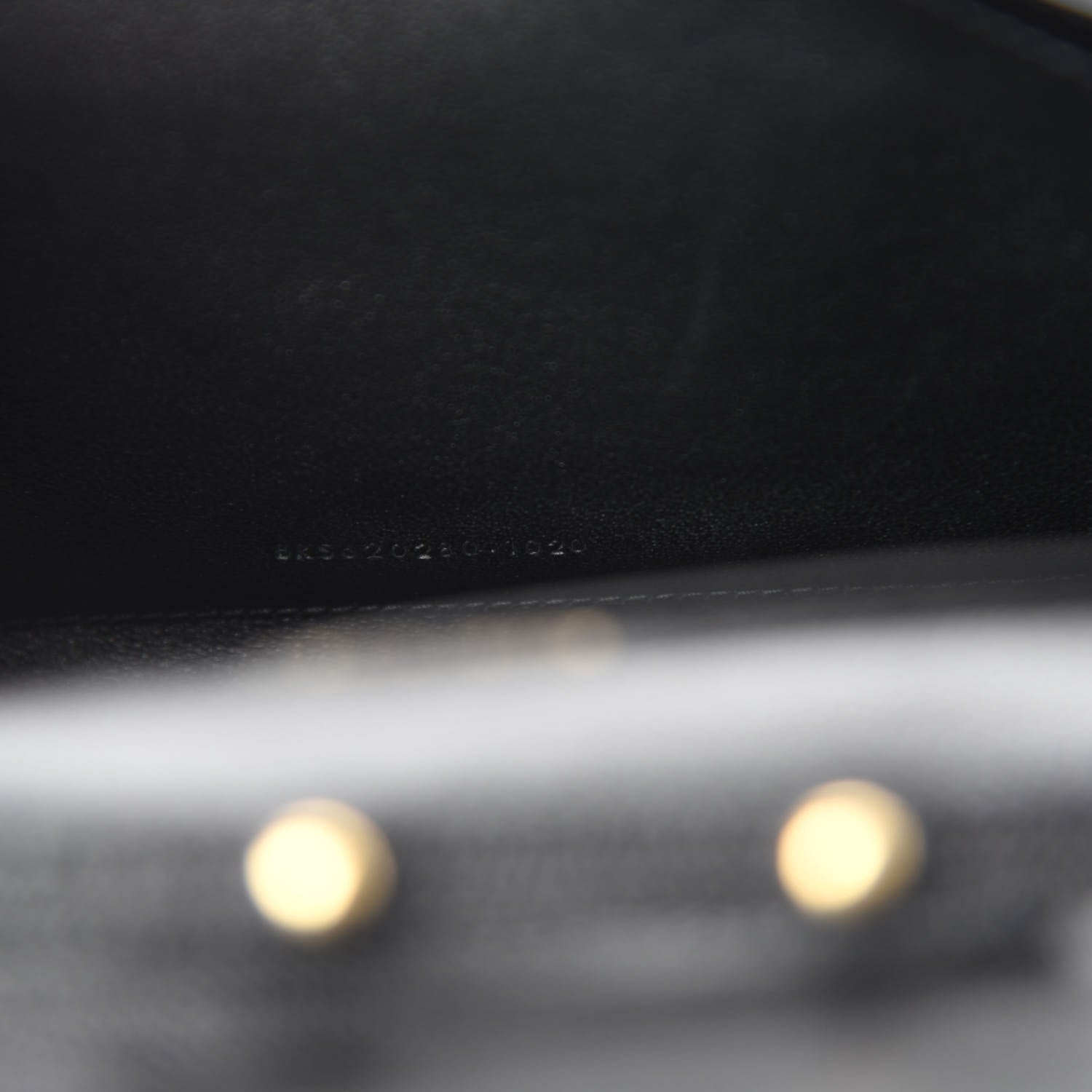 Saint Laurent Grain De Poudre Mixed Matelasse Triquilt Monogram Chain Wallet Black 9 of 10