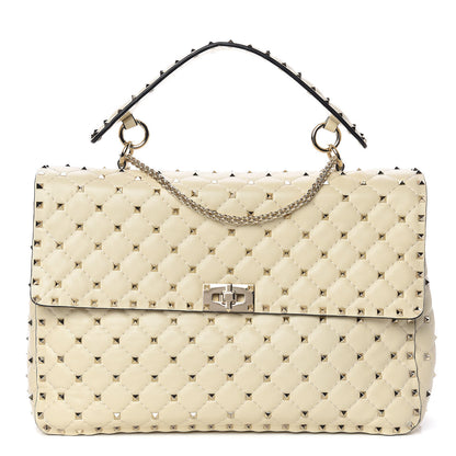 Valentino Garavani Nappa Maxi Rockstud Spike Shoulder Bag Light Ivory 1 of 11