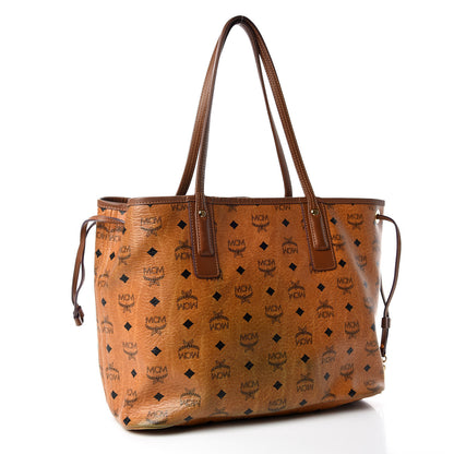 MCM Visetos Medium Liz Reversible Shopper Tote Cognac 7 of 39