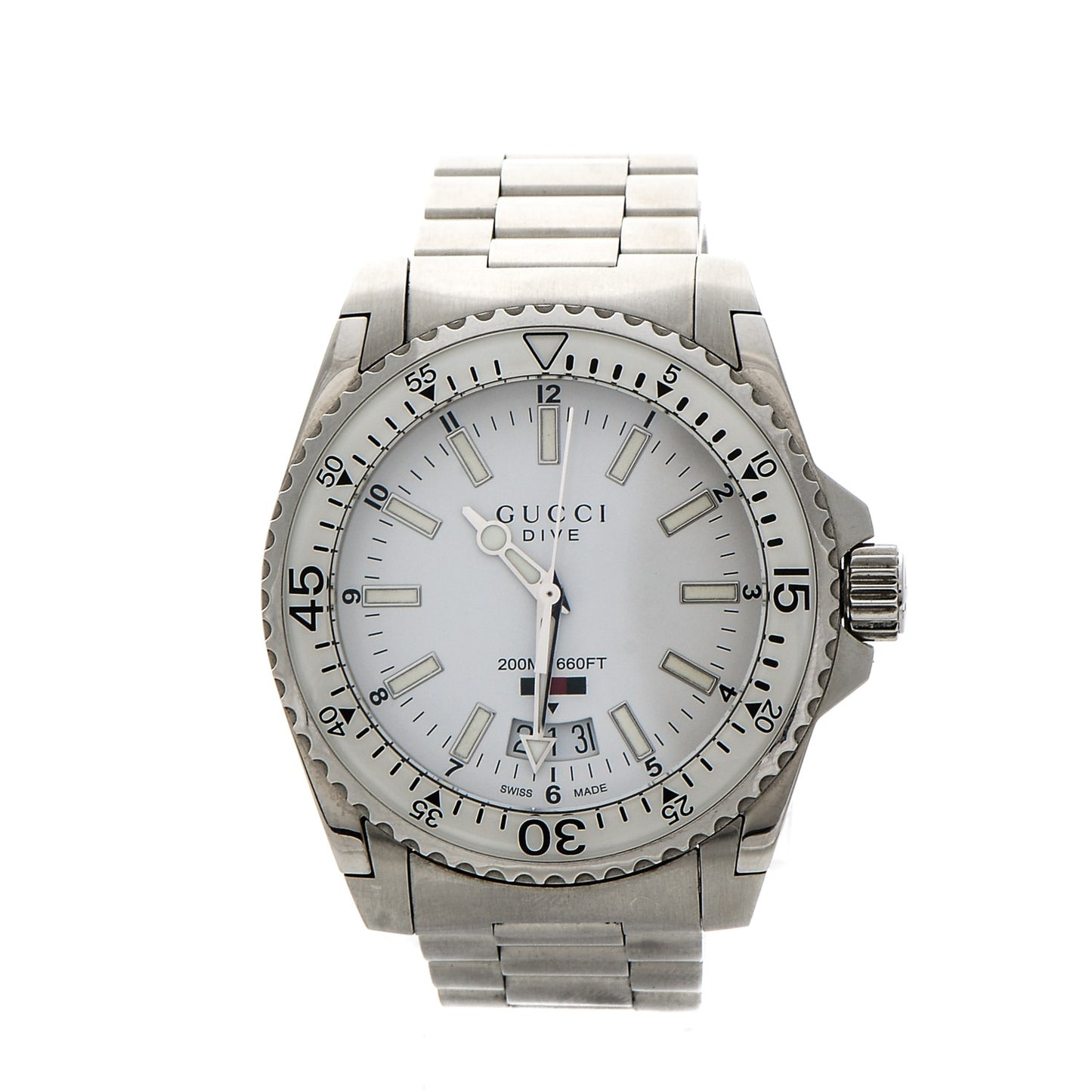 Stainless Steel 40mm Dive Quartz Watch White
