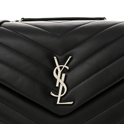 Saint Laurent Calfskin Y Quilted Monogram Medium Loulou Chain Satchel Black 8 of 10