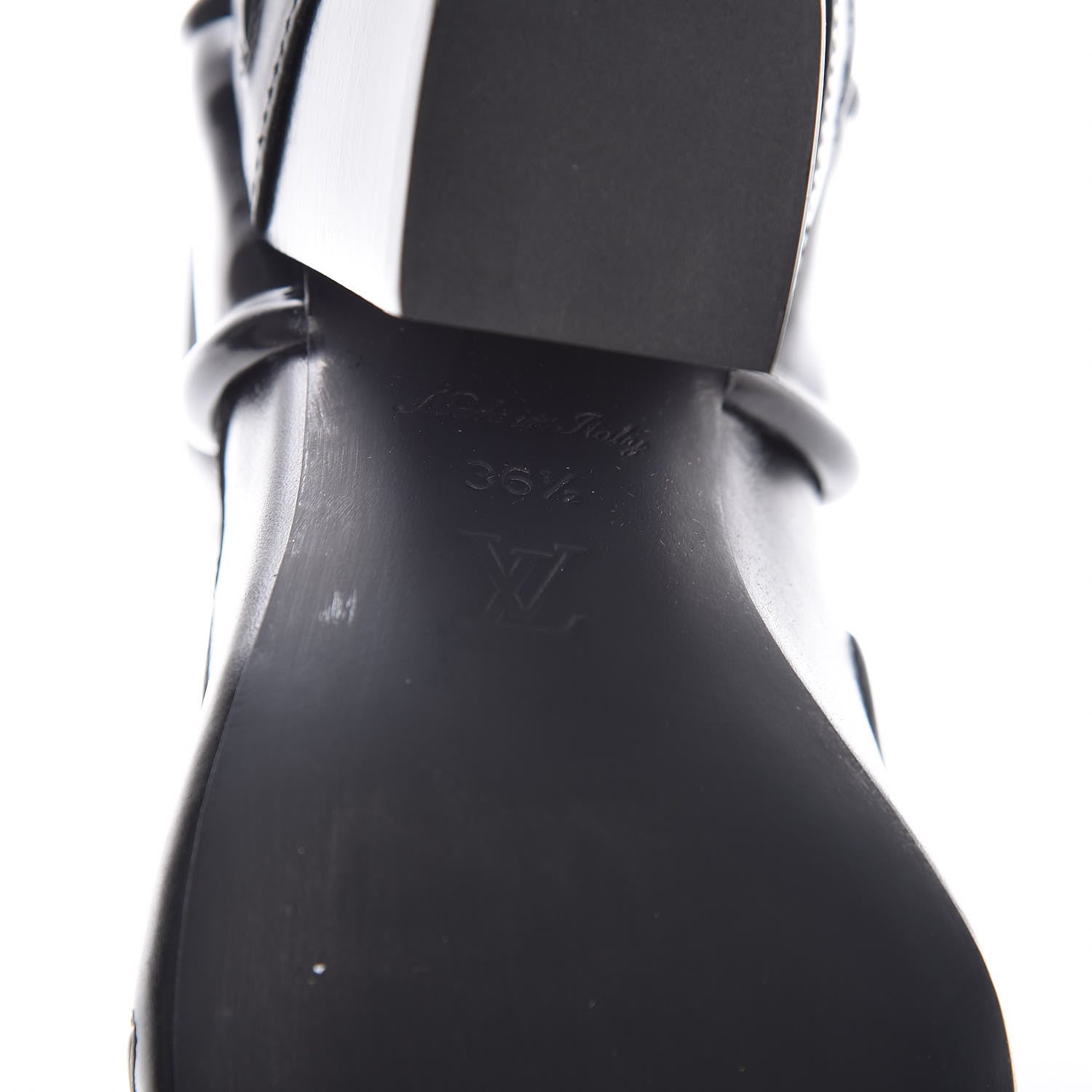 Louis Vuitton Calfskin Patent Monogram Fireball Ankle Boots 36.5 Black 6 of 9