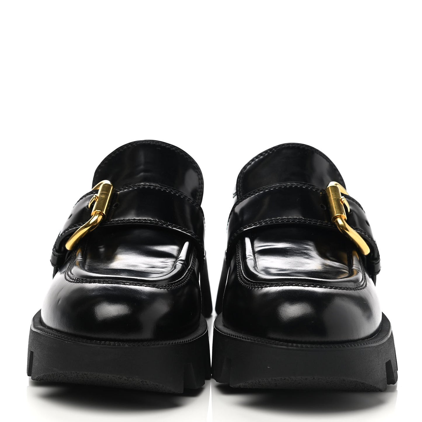 Spazzolato Buckled Loafers 38.5 Black