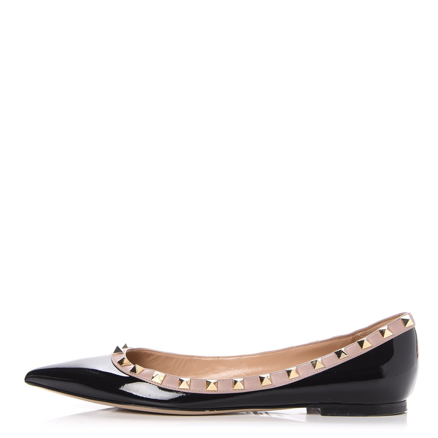 Patent Rockstud Ballerina Flats 39 Black Poudre