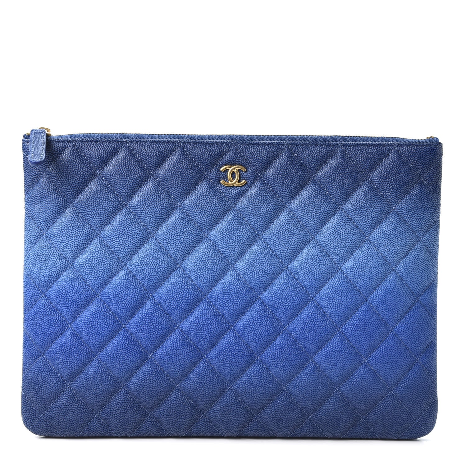 Chanel Caviar Ombre Medium Cosmetic Case Blue 1 of 8