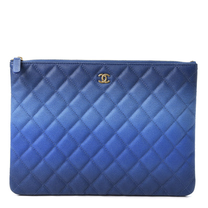 Chanel Caviar Ombre Medium Cosmetic Case Blue 1 of 8