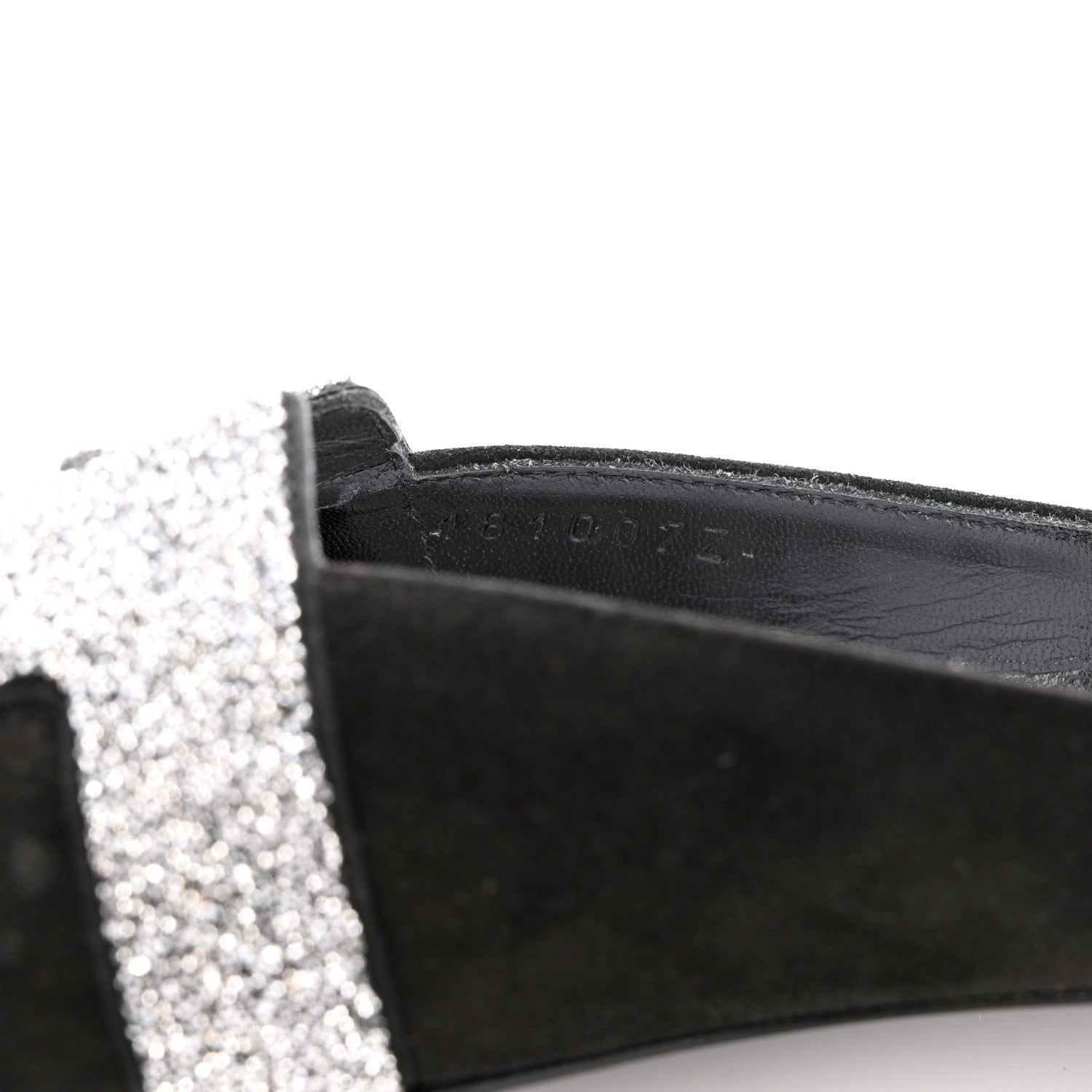 Hermes Satin Suede Goatskin Crystal Roxane Mules 37 Black 6 of 9