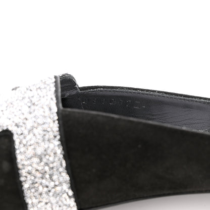 Hermes Satin Suede Goatskin Crystal Roxane Mules 37 Black 6 of 9