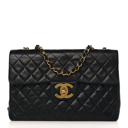 Chanel Lambskin Quilted XL Jumbo Single Flap Black 1 of 10