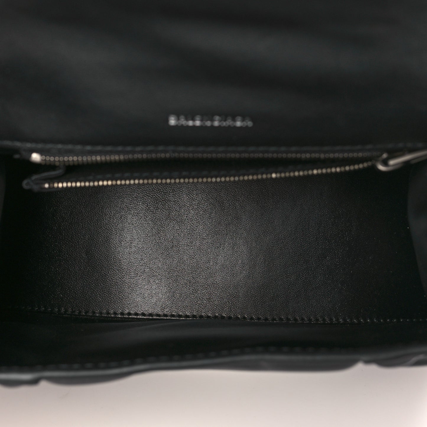 Nappa BB Monogram Embossed Small Hourglass Top Handle Bag Black