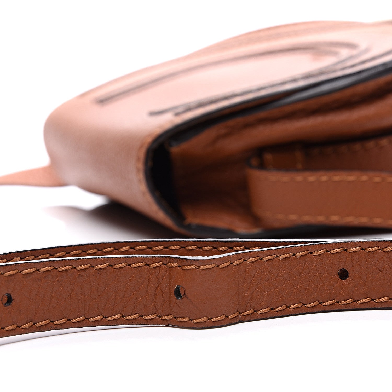 Chloe Calfskin Mini Marcie Round Crossbody Bag Tan 9 of 10