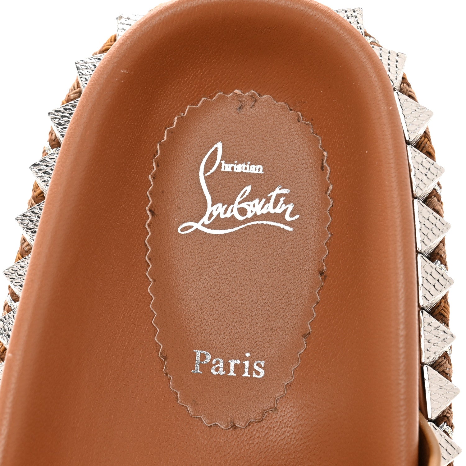 Christian Louboutin Pyra Hallulila Spike Mule Flat Slides 39.5 Terra 9 of 12