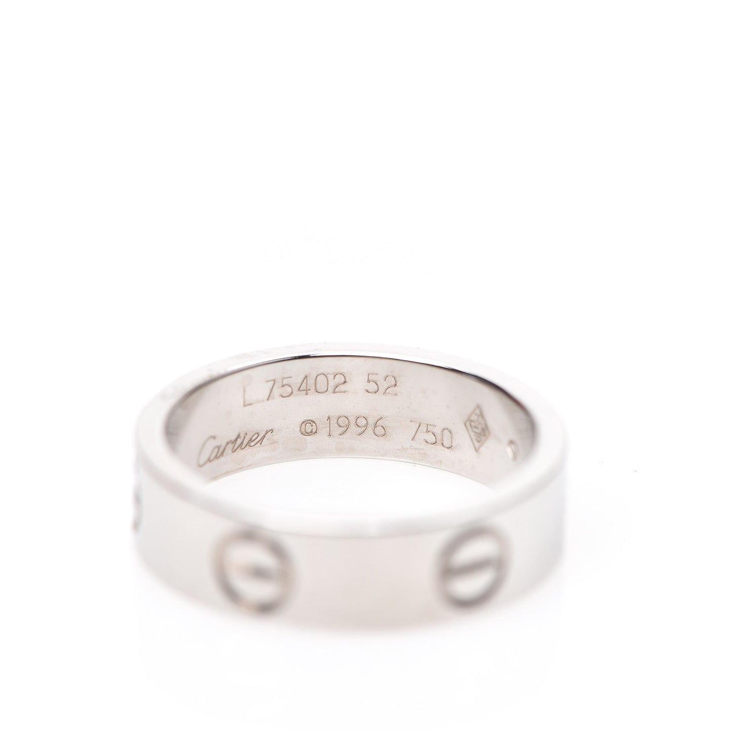 18K White Gold 5.5mm LOVE Ring 52 6