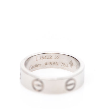 Cartier 18K White Gold 5.5mm LOVE Ring 52 6 3 of 4