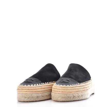 Chanel Suede Grosgrain CC Espadrilles 41 Black 3 of 8