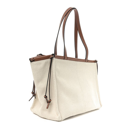 Loewe Canvas Calfskin Cushion Tote Beige 3 of 9