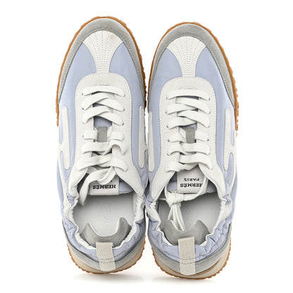 Hermes Suede Goatskin Jet Sneakers 39 Gris Arctique Blanc 2 of 8