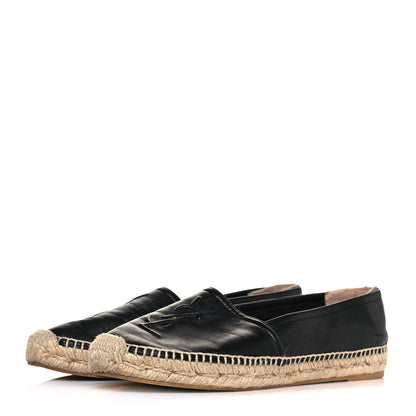 Saint Laurent Lambskin Monogram Espadrilles 38 Black 3 of 10