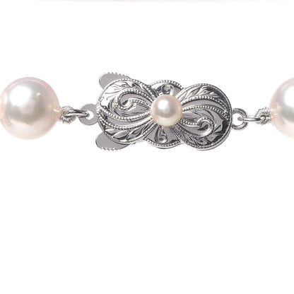 Mikimoto Sterling Silver Akoya Pearl 7.5mm-8mm Pearl Strand Necklace 17 5 of 6