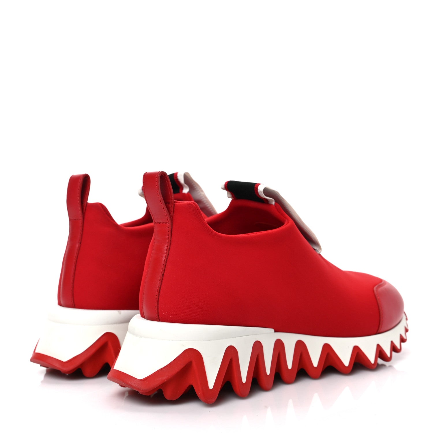 Christian Louboutin Neoprene Tiketa Flat Sneakers 37.5 Red 4 of 8