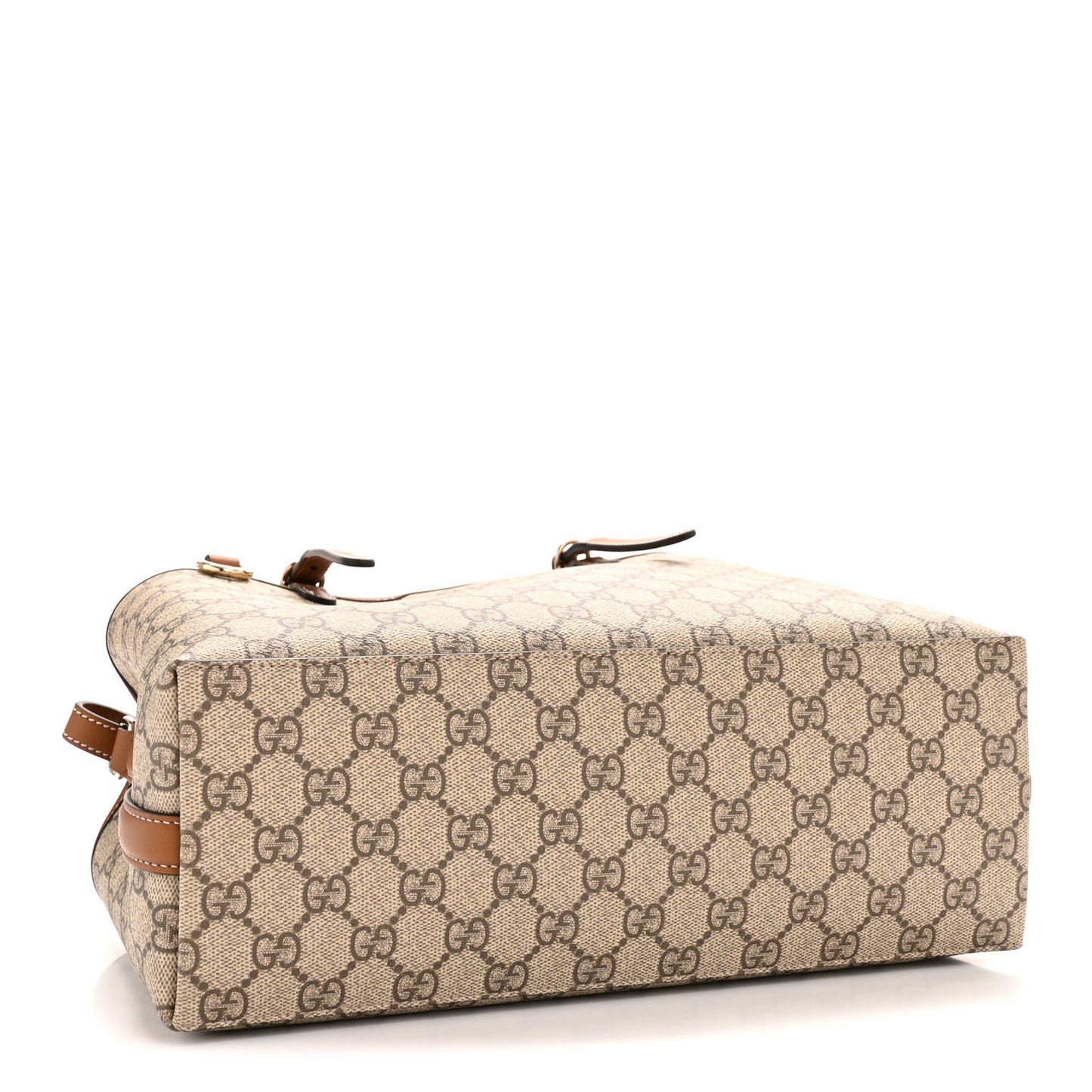 GG Supreme Monogram Emblem Medium Tote Bag Beige Dark Brown