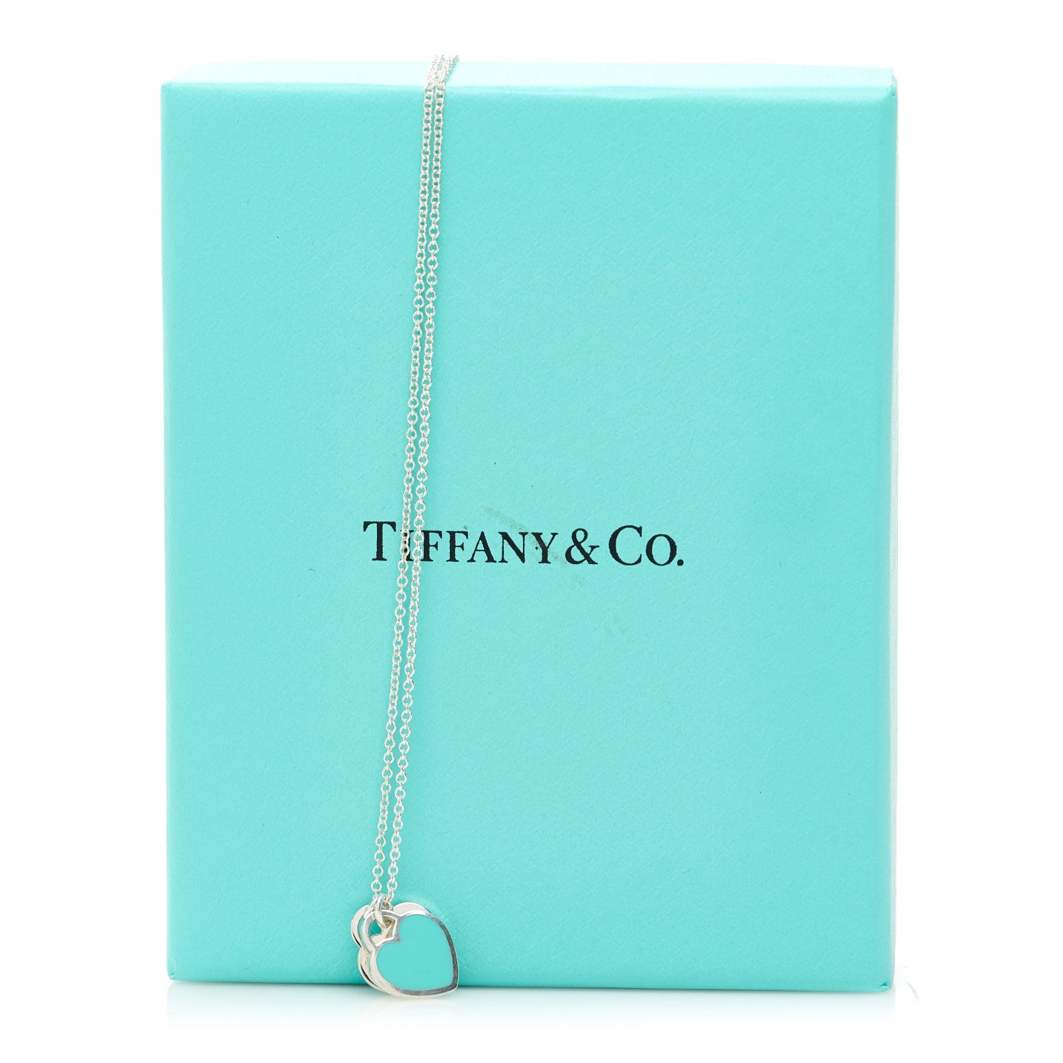 Tiffany Sterling Silver Enamel Return to Tiffany Double Mini Heart Tag Pendant Necklace Blue 6 of 6