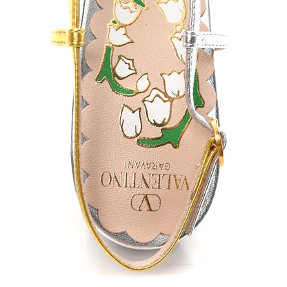 Valentino Garavani Metallic Embellished Bowow 45mm Slingback Pump 38 Black 8 of 10