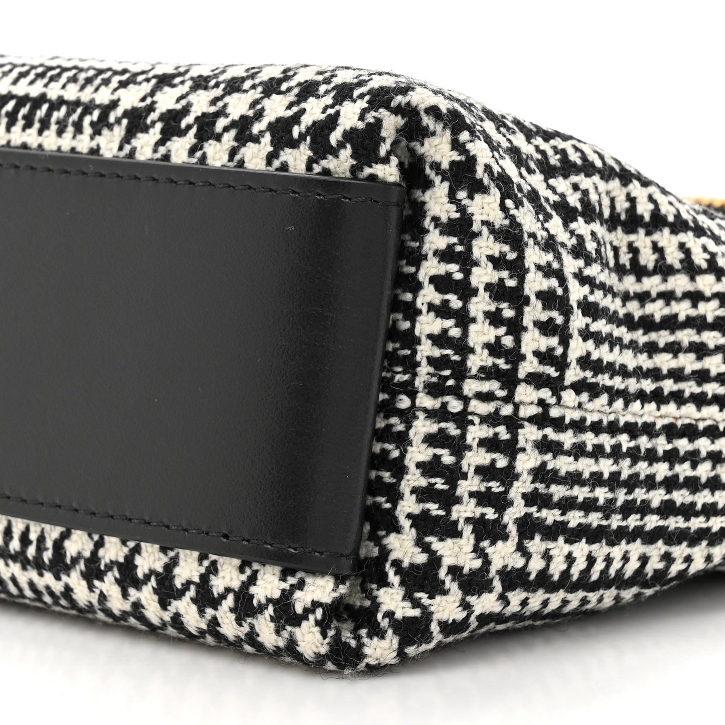 Houndstooth Mini Label Pouch Black White