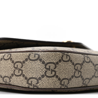 Gucci GG Supreme Monogram Textured Dollar Calfskin Web Mini Ophidia Envelope Shoulder Bag Beige Ebony 8 of 9