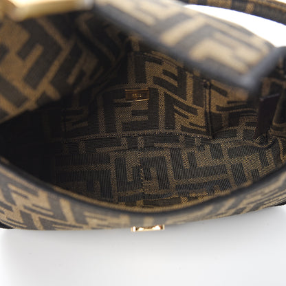 Fendi Fabric Jacquard FF 1974 Mini Baguette Tobacco Moro Black 5 of 9