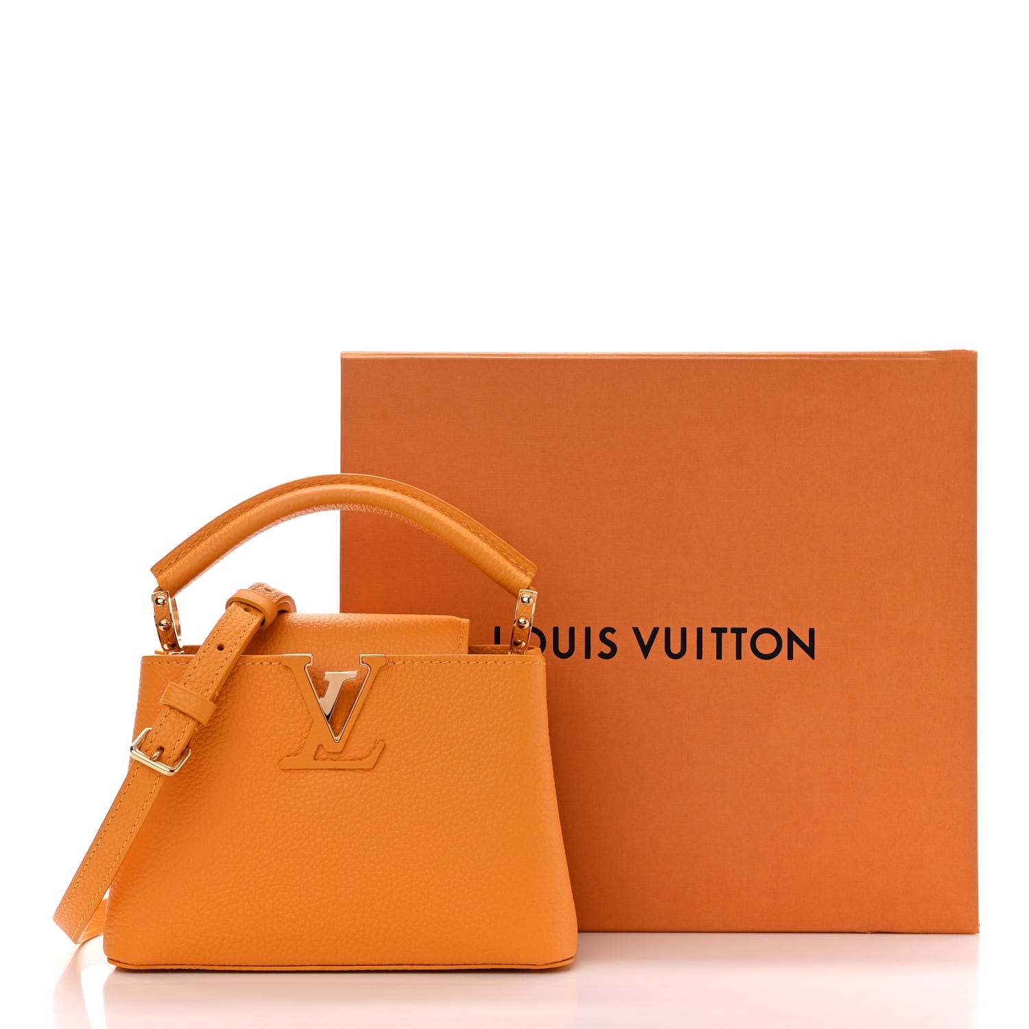 Louis Vuitton Taurillon Mini Capucines Sunbeam Yellow 10 of 10
